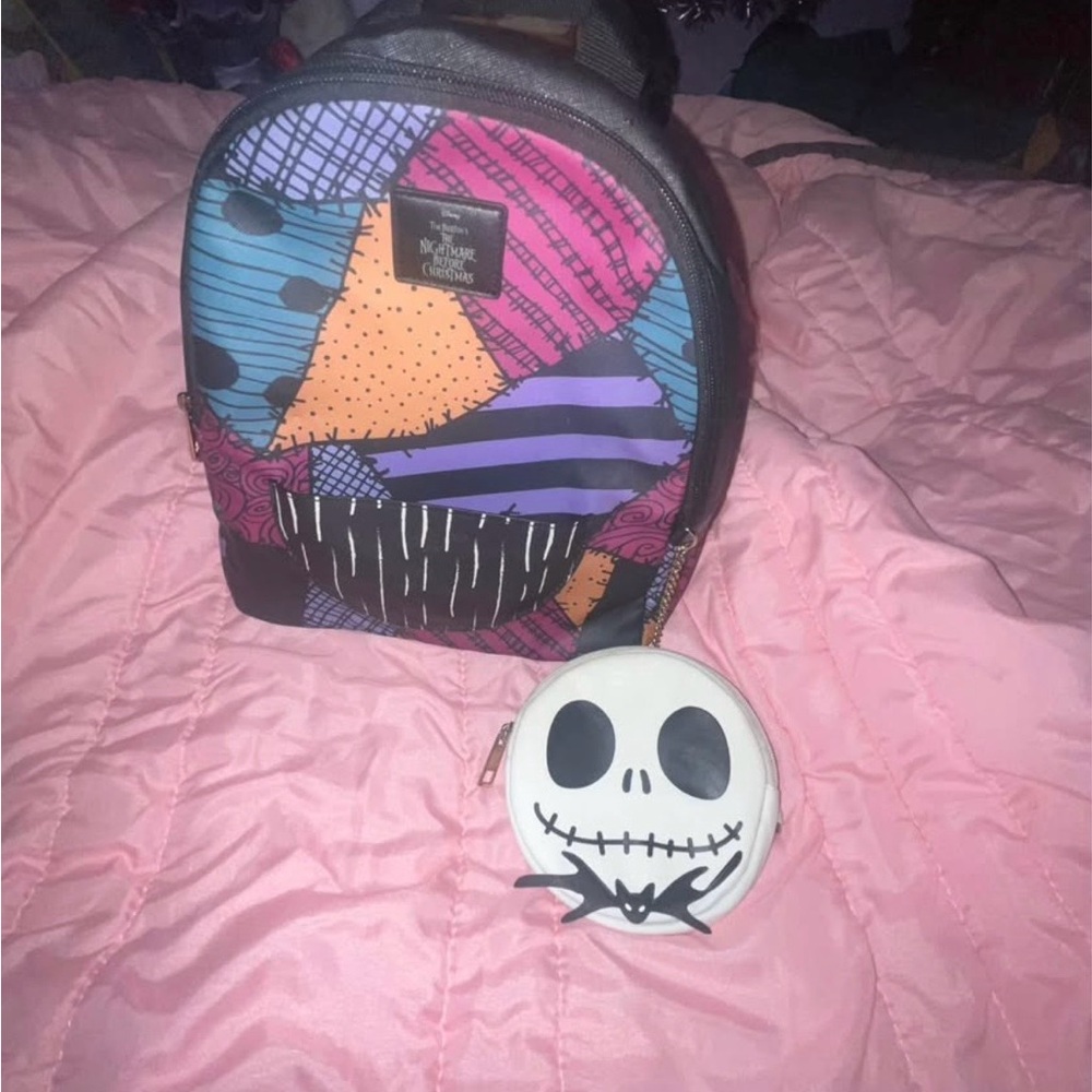 Loungefly Multicolor Patchwork Backpack With Whit… - image 2